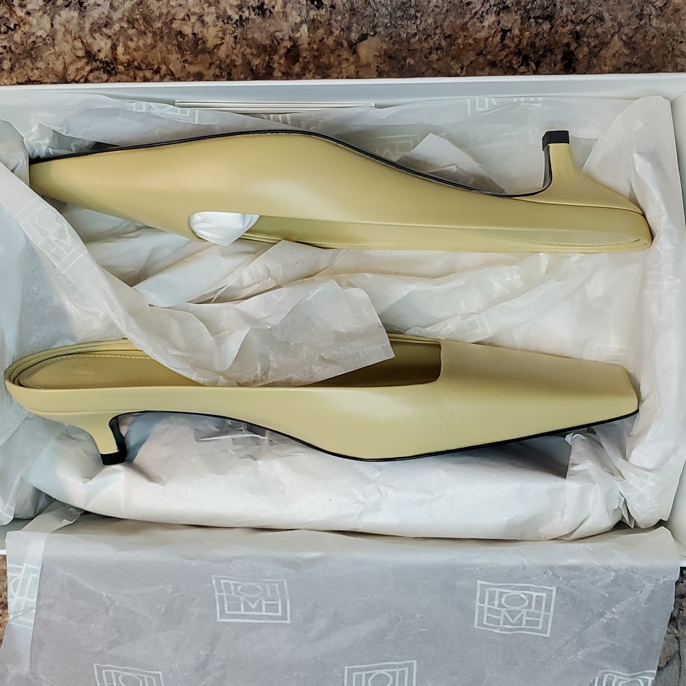 Toteme The Mule in Yellow Leather Square Toe Low Heel Size EU 40 - Picture 12 of 12